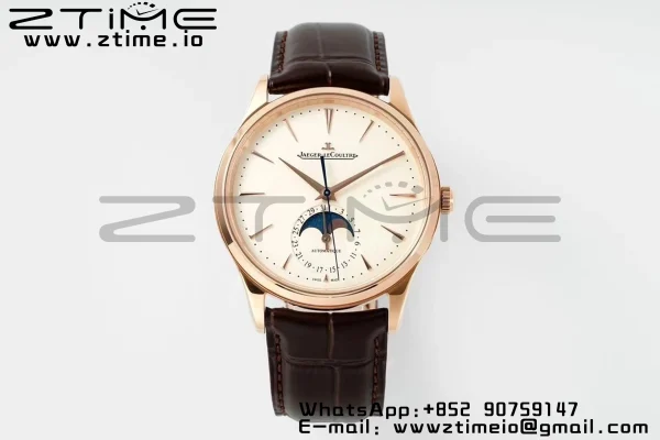 Master Ultra Thin Moon 1362511 RG APSF 1:1 Best Edition White Dial on Brown Leather Strap SA925 Super Clone - Super Clone Watch | 1:1 Best Version