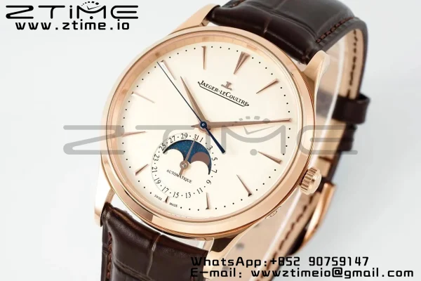 Master Ultra Thin Moon 1362511 RG APSF 1:1 Best Edition White Dial on Brown Leather Strap SA925 Super Clone - Super Clone Watch | 1:1 Best Version