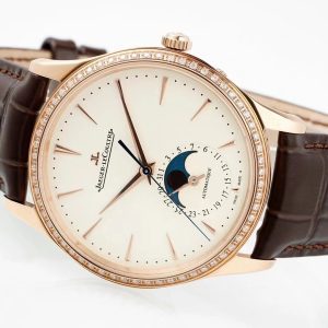 Master Ultra Thin Moon 1362503 RG APSF 1:1 Best Edition White Dial Diamonds Bezel on Brown Leather Strap SA925 Super Clone - Super Clone Watch | 1:1 Best Version