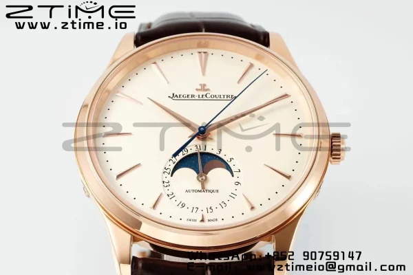 Master Ultra Thin Moon 1362511 RG APSF 1:1 Best Edition White Dial on Brown Leather Strap SA925 Super Clone - Super Clone Watch | 1:1 Best Version