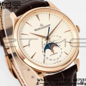 Master Ultra Thin Moon 1362511 RG APSF 1:1 Best Edition White Dial on Brown Leather Strap SA925 Super Clone - Super Clone Watch | 1:1 Best Version