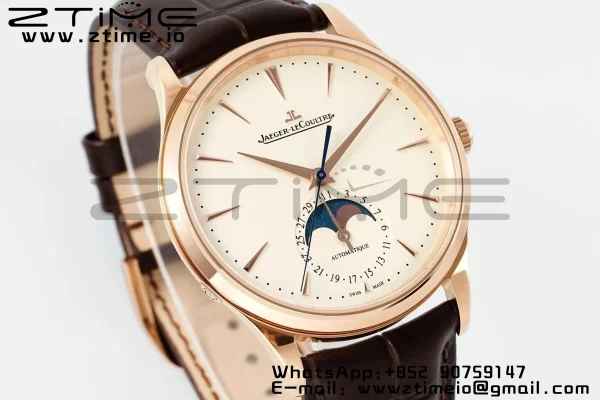 Master Ultra Thin Moon 1362511 RG APSF 1:1 Best Edition White Dial on Brown Leather Strap SA925 Super Clone - Super Clone Watch | 1:1 Best Version