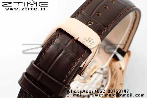 Master Ultra Thin Moon 1362511 RG APSF 1:1 Best Edition White Dial on Brown Leather Strap SA925 Super Clone - Super Clone Watch | 1:1 Best Version