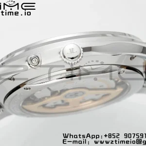 Master Ultra Thin Moon 1368471  SS APSF 1:1 Best Edition Black Dial on Black Leather Strap SA925 Super Clone - Super Clone Watch | 1:1 Best Version