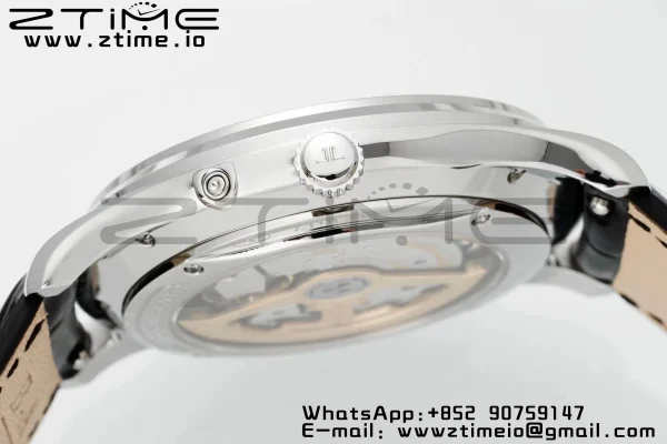 Master Ultra Thin Moon 1368471  SS APSF 1:1 Best Edition Black Dial on Black Leather Strap SA925 Super Clone - Super Clone Watch | 1:1 Best Version