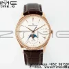 Master Ultra Thin Moon 1362503 RG APSF 1:1 Best Edition White Dial Diamonds Bezel on Brown Leather Strap SA925 Super Clone - Super Clone Watch | 1:1 Best Version
