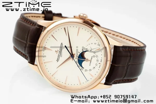 Master Ultra Thin Moon 1362511 RG APSF 1:1 Best Edition White Dial on Brown Leather Strap SA925 Super Clone - Super Clone Watch | 1:1 Best Version
