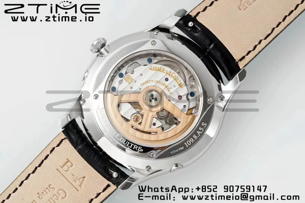 Master Ultra Thin Moon 1368471  SS APSF 1:1 Best Edition Black Dial on Black Leather Strap SA925 Super Clone - Super Clone Watch | 1:1 Best Version