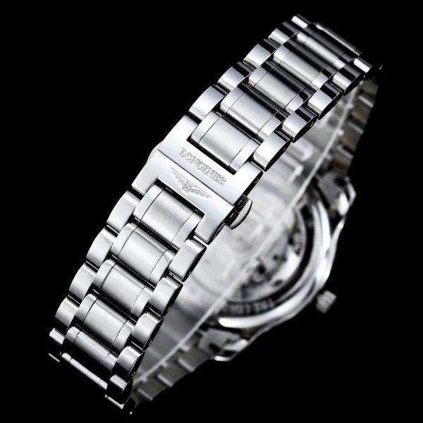 Longines Master Moonphase SS APSF 1:1 Best Edition Cadran Numérique Blanc sur Bracelet SS AL899 V2 - Super Clone Watch | 1:1 Best Version