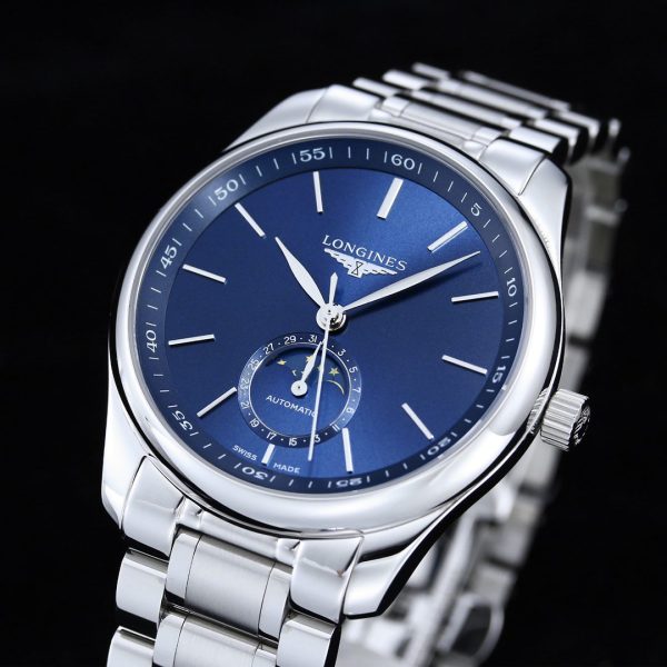 Longines Master Moonphase SS APSF 1:1 Best Edition Cadran bleu bâton sur bracelet SS AL899 V2 - Super Clone Watch | 1:1 Best Version