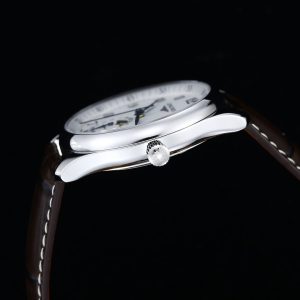 Longines Master Moonphase SS APSF 1:1 Best Edition White Numeral Dial on Brown Leather Strap AL899 V2 - Super Clone Watch | 1:1 Best Version
