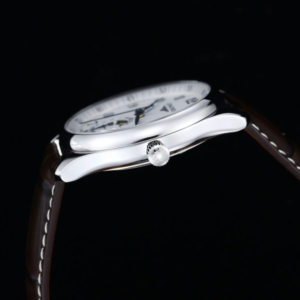 Longines Master Moonphase SS APSF 1:1 Best Edition White Numeral Dial on Brown Leather Strap AL899 V2 - Super Clone Watch | 1:1 Best Version