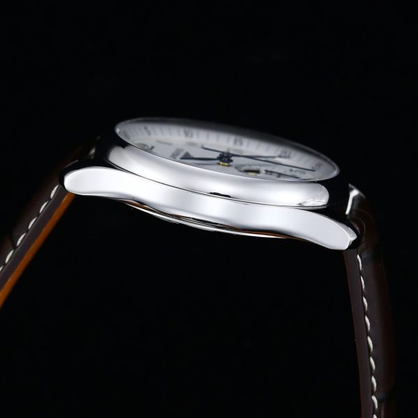 Longines Master Moonphase SS APSF 1:1 Best Edition White Numeral Dial on Brown Leather Strap AL899 V2 - Super Clone Watch | 1:1 Best Version
