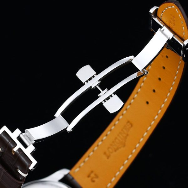 Longines Master Moonphase SS APSF 1:1 Best Edition White Numeral Dial on Brown Leather Strap AL899 V2 - Super Clone Watch | 1:1 Best Version