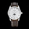 Longines Master Moonphase SS APSF 1:1 Best Edition White Diamonds Dial on Brown Leather Strap AL899 V2 - Super Clone Watch | 1:1 Best Version