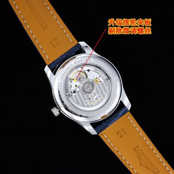 Longines Master Moonphase SS APSF 1:1 Best Edition Blue Stick Dial on Blue Leather Strap AL899 V2 - Super Clone Watch | 1:1 Best Version