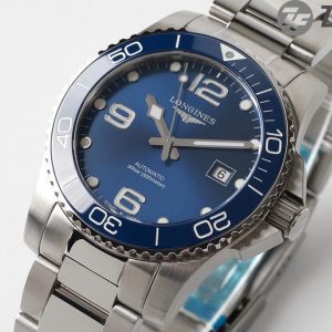 Longines Conquest L3.742.4.96.6 SS Blue Ceramic Bezel SS ZF 1:1 Best Edition Blue Dial on SS Bracelet A2824 - Super Clone Watch | 1:1 Best Version