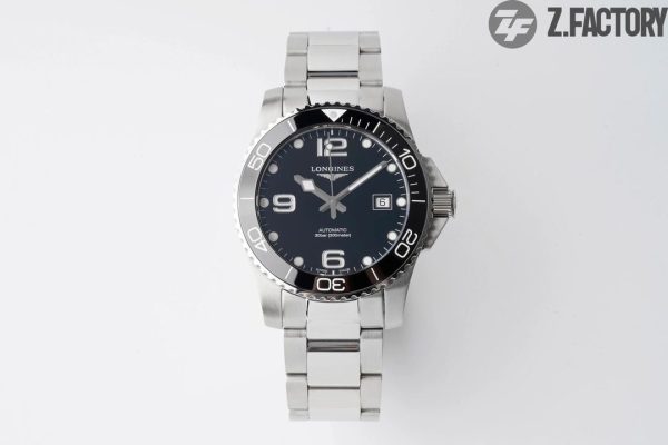 Longines Conquest L3.781.4.56.6 Black Ceramic Bezel SS ZF 1:1 Best Edition Black Dial on SS Bracelet A2824 - Super Clone Watch | 1:1 Best Version