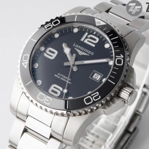 Longines Conquest L3.781.4.56.6 Black Ceramic Bezel SS ZF 1:1 Best Edition Black Dial on SS Bracelet A2824 - Super Clone Watch | 1:1 Best Version