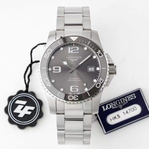 Longines Conquest L3.781.4.06.6 Grey Ceramic Bezel SS ZF 1:1 Best Edition Grey Dial on SS Bracelet A2824 - Super Clone Watch | 1:1 Best Version