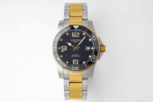 Longines Conquest L3.781.3.56.7 SS/YG Black Ceramic Bezel SS ZF 1:1 Best Edition Black Dial on SS/YG Bracelet A2824 - Super Clone Watch | 1:1 Best Version