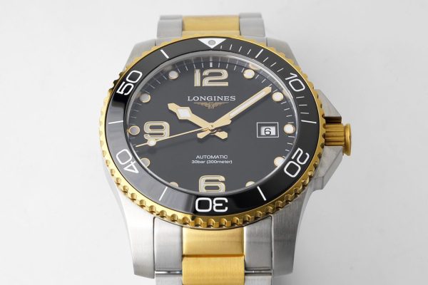 Longines Conquest L3.781.3.56.7 SS/YG Black Ceramic Bezel SS ZF 1:1 Best Edition Black Dial on SS/YG Bracelet A2824 - Super Clone Watch | 1:1 Best Version