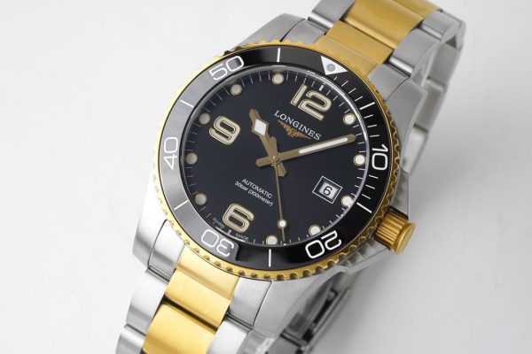 Longines Conquest L3.781.3.56.7 SS/YG Black Ceramic Bezel SS ZF 1:1 Best Edition Black Dial on SS/YG Bracelet A2824 - Super Clone Watch | 1:1 Best Version