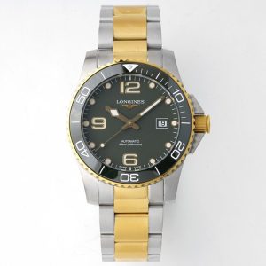 Longines Conquest L3.781.3.06.7 SS/YG Green Ceramic Bezel SS ZF 1:1 Best Edition Green Dial on SS/YG Bracelet A2824 - Super Clone Watch | 1:1 Best Version
