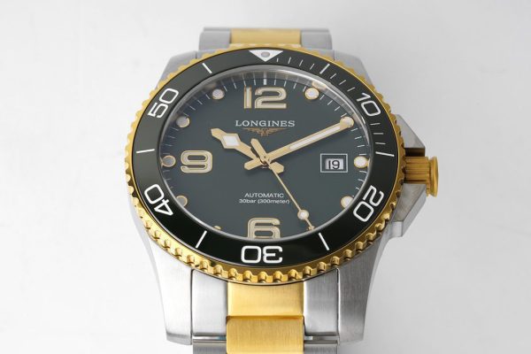 Longines Conquest L3.781.3.06.7 SS/YG Green Ceramic Bezel SS ZF 1:1 Best Edition Green Dial on SS/YG Bracelet A2824 - Super Clone Watch | 1:1 Best Version