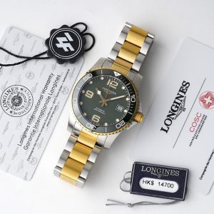 Longines Conquest L3.781.3.06.7 SS/YG Green Ceramic Bezel SS ZF 1:1 Best Edition Green Dial on SS/YG Bracelet A2824 - Super Clone Watch | 1:1 Best Version