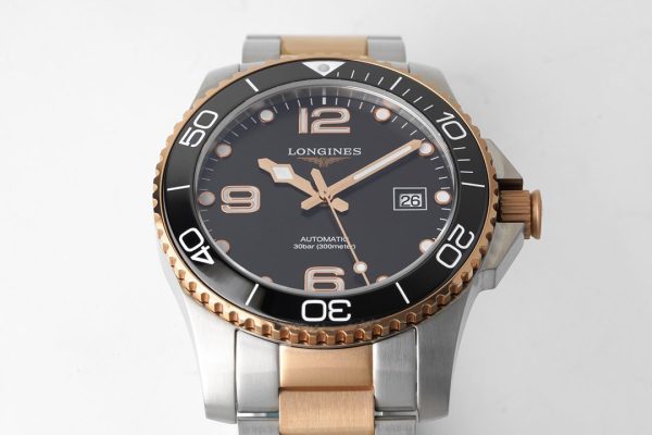 Longines Conquest L3.781.3.58.7 SS/RG Black Ceramic Bezel SS ZF 1:1 Best Edition Black Dial on SS/RG Bracelet A2824 - Super Clone Watch | 1:1 Best Version