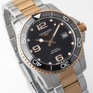 Longines Conquest L3.781.3.58.7 SS/RG Black Ceramic Bezel SS ZF 1:1 Best Edition Black Dial on SS/RG Bracelet A2824 - Super Clone Watch | 1:1 Best Version
