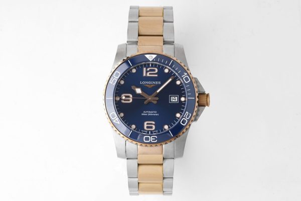 Longines Conquest L3.781.3.98.7 SS/RG Blue Ceramic Bezel SS ZF 1:1 Best Edition Blue Dial - Super Clone Watch | 1:1 Best Version