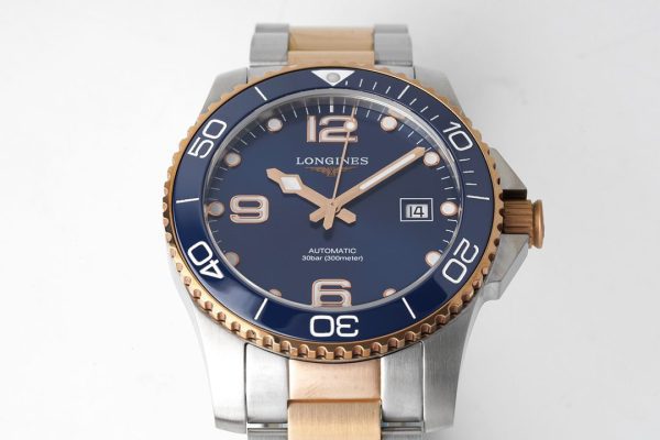 Longines Conquest L3.781.3.98.7 SS/RG Blue Ceramic Bezel SS ZF 1:1 Best Edition Blue Dial - Super Clone Watch | 1:1 Best Version