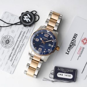 Longines Conquest L3.781.3.98.7 SS/RG Blue Ceramic Bezel SS ZF 1:1 Best Edition Blue Dial - Super Clone Watch | 1:1 Best Version