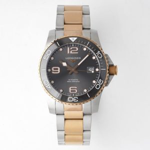 Longines Conquest L3.781.3.78.7 SS/RG Gray Ceramic Bezel SS ZF 1:1 Best Edition Gray Dial - Super Clone Watch | 1:1 Best Version