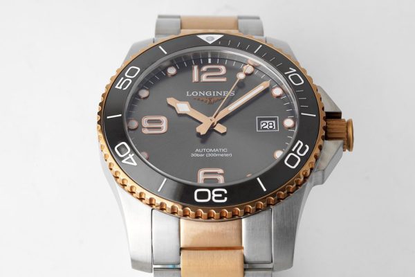 Longines Conquest L3.781.3.78.7 SS/RG Gray Ceramic Bezel SS ZF 1:1 Best Edition Gray Dial - Super Clone Watch | 1:1 Best Version