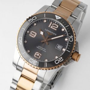 Longines Conquest L3.781.3.78.7 SS/RG Gray Ceramic Bezel SS ZF 1:1 Best Edition Gray Dial - Super Clone Watch | 1:1 Best Version