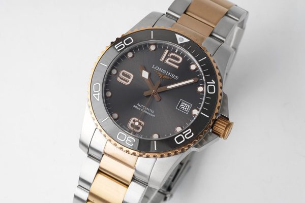 Longines Conquest L3.781.3.78.7 SS/RG Gray Ceramic Bezel SS ZF 1:1 Best Edition Gray Dial - Super Clone Watch | 1:1 Best Version