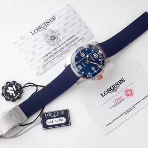 Longines Conquest L3.781.3.98.9 SS/GR Blue Ceramic Bezel SS ZF 1:1 Best Edition Blue Dial - Super Clone Watch | 1:1 Best Version