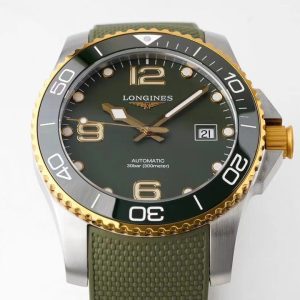 Longines Conquest L3.781.3.06.9 SS/YG Lunetta in ceramica verde SS ZF 1:1 Best Edition Quadrante verde - Orologio super clone | 1:1 Best Version