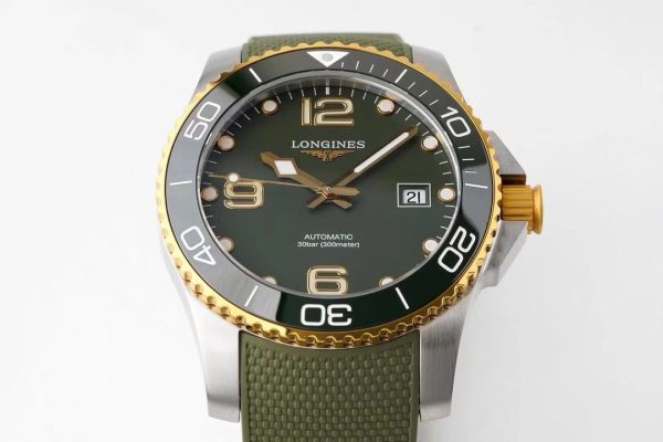 Longines Conquest L3.781.3.06.9 SS/YG Lunetta in ceramica verde SS ZF 1:1 Best Edition Quadrante verde - Orologio super clone | 1:1 Best Version