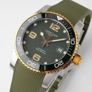 Longines Conquest L3.781.3.06.9 SS/YG Lunetta in ceramica verde SS ZF 1:1 Best Edition Quadrante verde - Orologio super clone | 1:1 Best Version