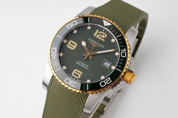 Longines Conquest L3.781.3.06.9 SS/YG Lunetta in ceramica verde SS ZF 1:1 Best Edition Quadrante verde - Orologio super clone | 1:1 Best Version