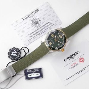 Longines Conquest L3.781.3.06.9 SS/YG Lunetta in ceramica verde SS ZF 1:1 Best Edition Quadrante verde - Orologio super clone | 1:1 Best Version