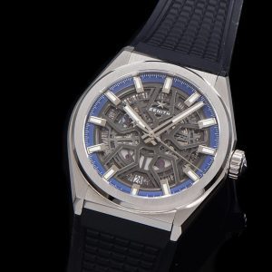 ZENITH 95.9000.670/78.R782 Defy Classic LF 1:1 Best Edition Skeleton Blue Dial on Black Rubber Strap - Super Clone Watch | 1:1 Best Version