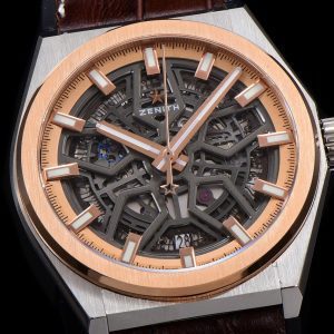 ZENITH  Defy Classic 87.9001.670/79.R589 LF 1:1 Best Edition RG Bezel Skeleton RG Dial on Brown Gummy Strap - Super Clone Watch | 1:1 Best Version