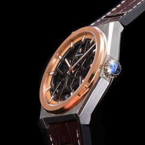 ZENITH  Defy Classic 87.9001.670/79.R589 LF 1:1 Best Edition RG Bezel Skeleton RG Dial on Brown Gummy Strap - Super Clone Watch | 1:1 Best Version