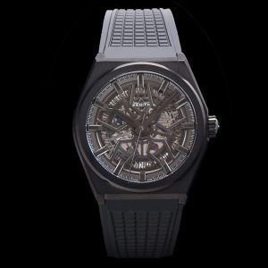 ZENITH Defy Classic 49.9000.670/78.R782 PVD LF 1:1 Best Edition Skeleton Black Dial on Black Rubber Strap - Super Clone Watch | 1:1 Best Version