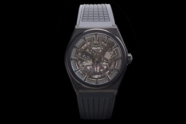 ZENITH Defy Classic 49.9000.670/78.R782 PVD LF 1:1 Best Edition Skeleton Black Dial on Black Rubber Strap - Super Clone Watch | 1:1 Best Version
